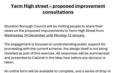 Yarm High Street improvements – Public consultations